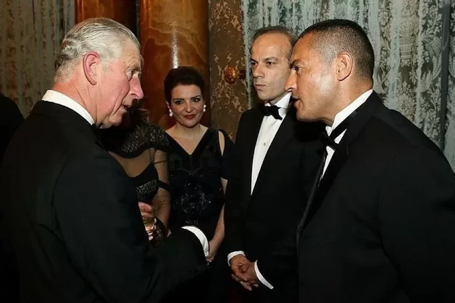 HRH Prince of Wales With John Christodoulou At Buckingham Palace in Support of Charity Event Dumfries House